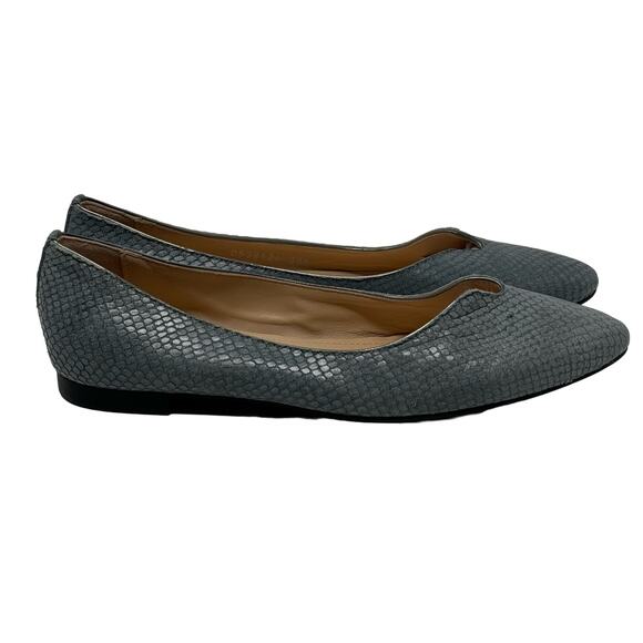 AGL Mimosa Snake Embossed Ballet Flat in Blue Grey - Picture 6 of 9